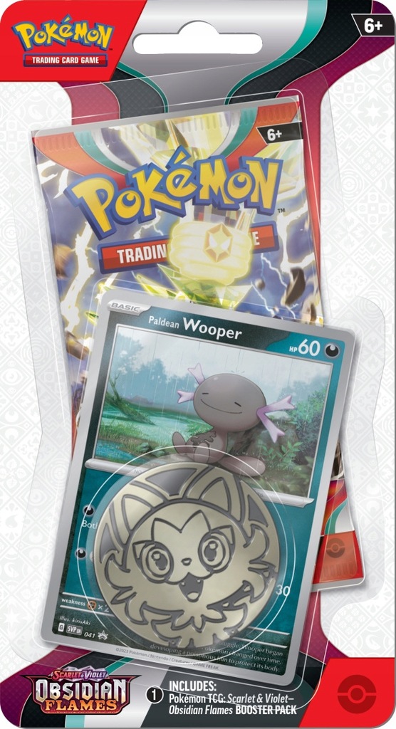 Wooper Checklane Blister Pack from Obsidian Flames Pokémon card set
